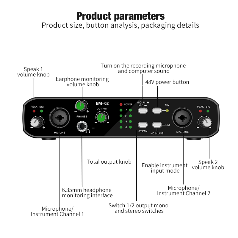 Shure Mic Sm58 - Interfejs audio z mikrofonem, przedwzmacniacz 48V,