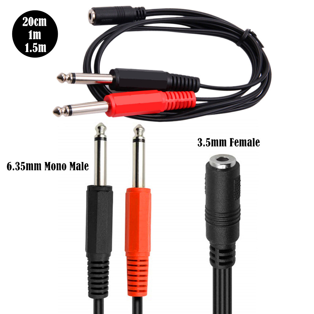 Audio Splitter Y - Kabel adapter 6,35 mm męski na