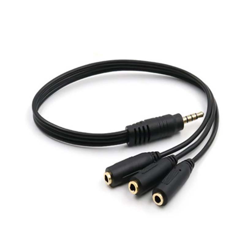 Earphone Splitter Jack - 1 szt. Rozdzielacz audio 3.5mm 3-portowy,