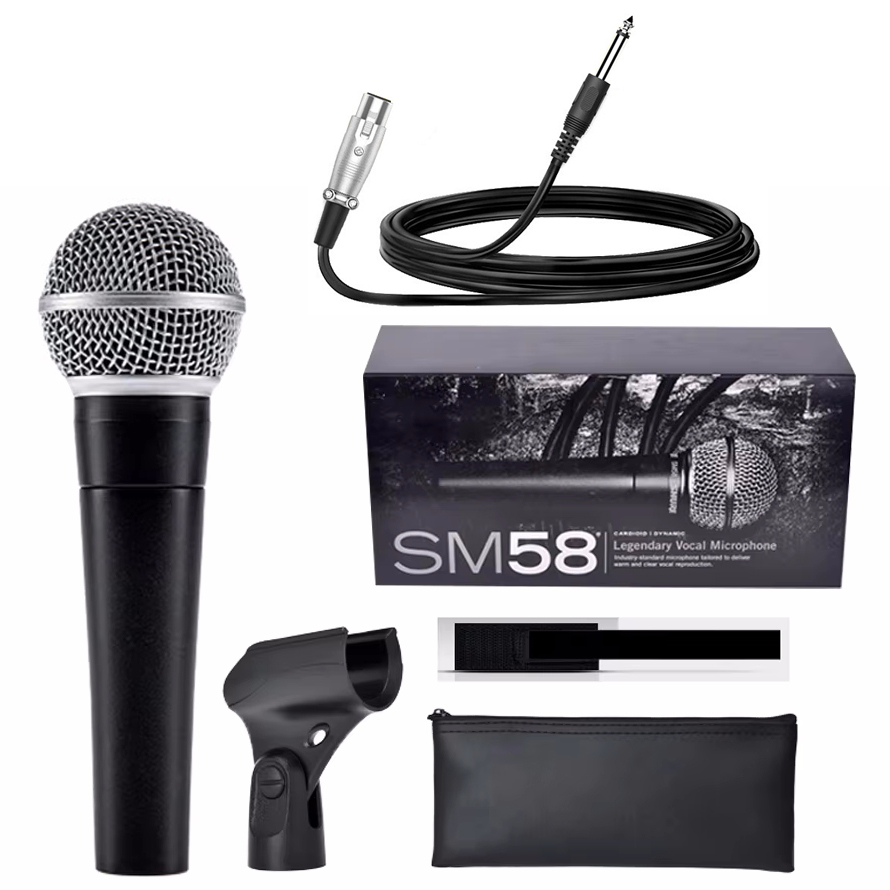 Shure Mic Sm58 - Profesjonalny dynamiczny mikrofon przewodowy do karaoke,
