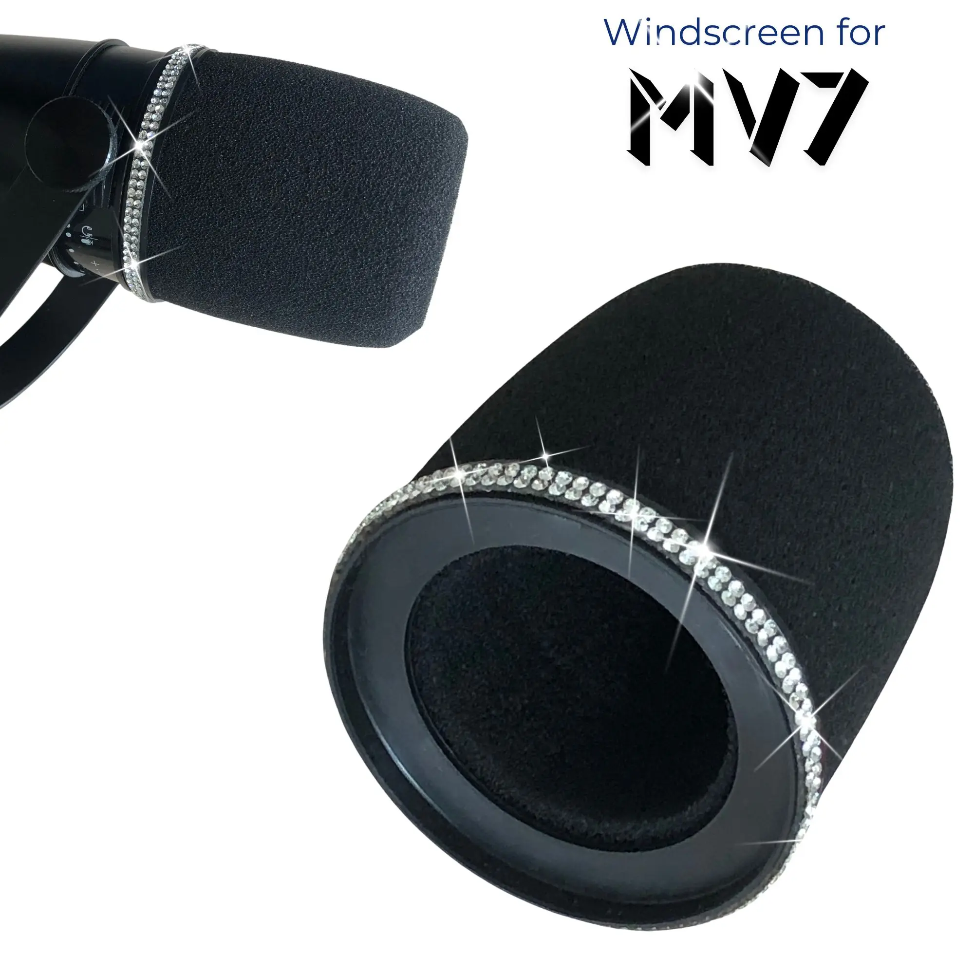Shure Mic Mv7 - Sparkly MV7 Foam Pop Filter do