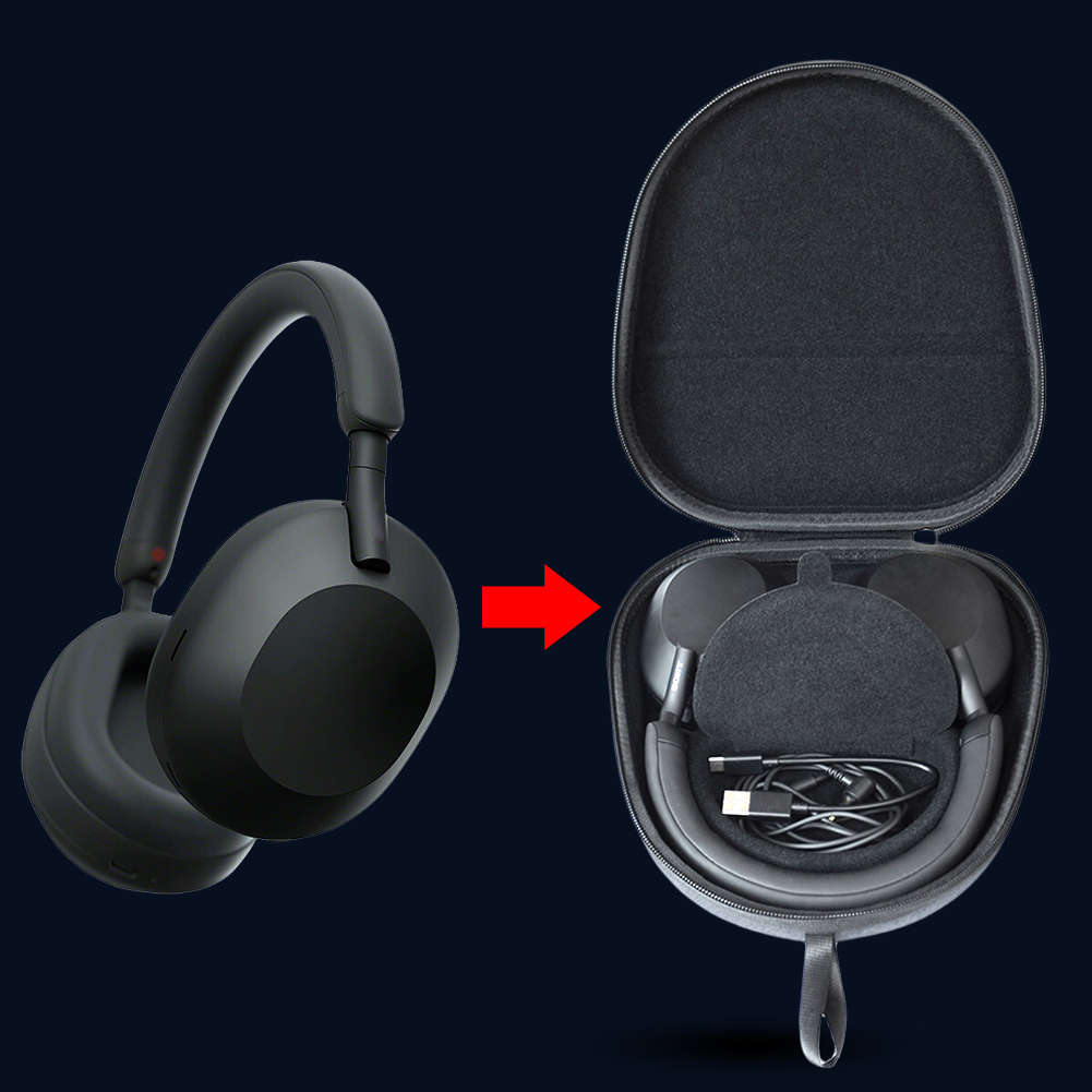 Sony Headphone Wh-1000Xm5 - Twardy futerał ochronny odporny na wstrząsy,