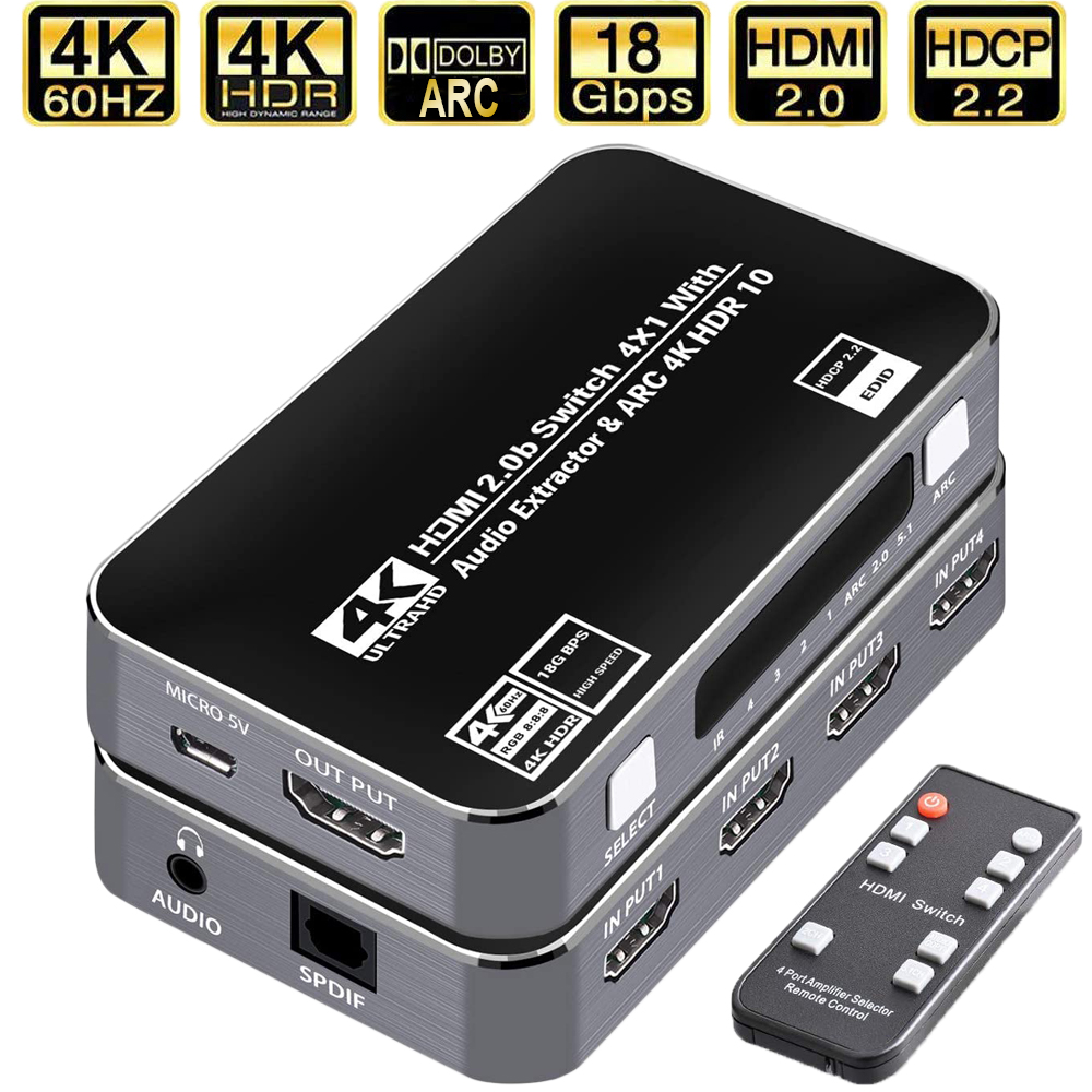 Przełącznik HDMI 60Hz 4K HDR H – Earphone Splitter Jack recenzja i cena